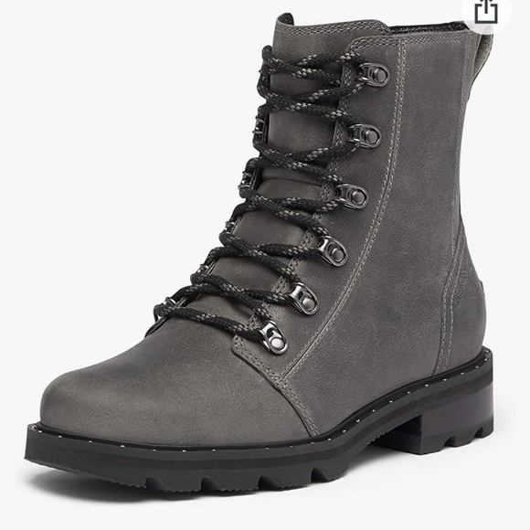 Sorel Women's Lennox Lace Boot - Waterproof - Quarry - NEW - Picture 2 of 10